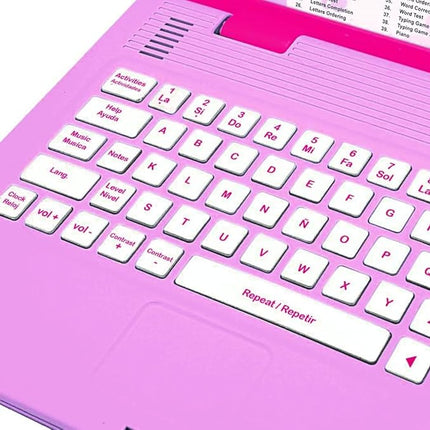 Lexibook Barbie, Educational and Bilingual Laptop in English/Spanish, Toy for Children with 124 Activities to Learn, Play Games and Music, Pink, JC598BBi2