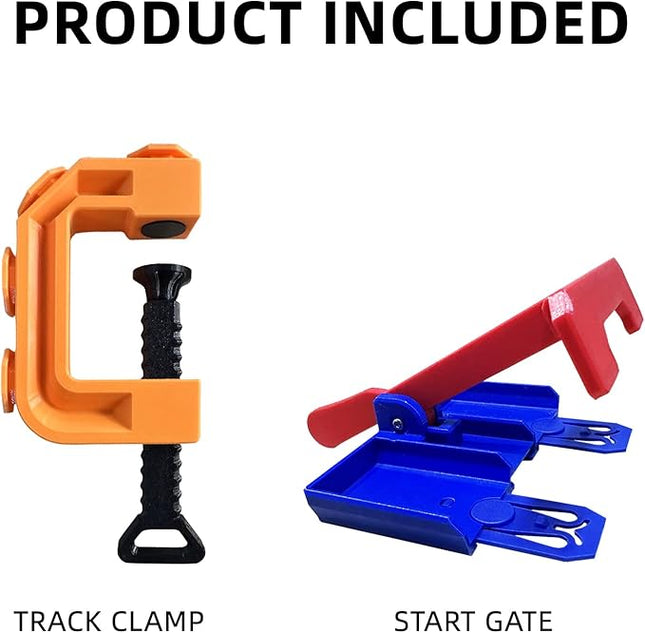 Clamp and 2 Lane Starter Gate Compatible with Hot Wheels(Starting Gate + Clamp Combo)