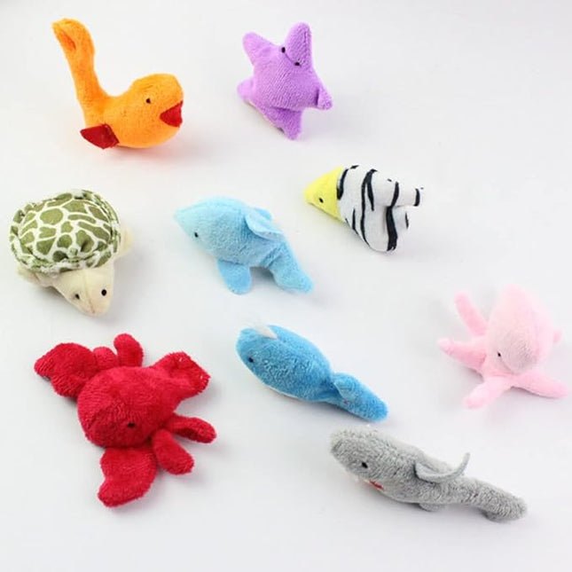 10Pcs Story Time Finger Puppets - Different Cartoon Sea Animal Finger Puppets for Toddlers Easter Basket Stuffers