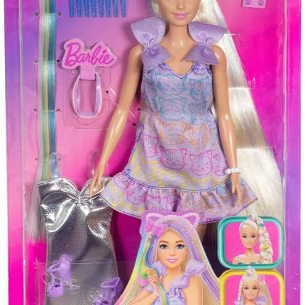 Barbie Fun & Fancy Doll & Accessories, Blonde Fashion Doll with Extra-Long Hair & 2 Looks, Including Silver Metallic Dress & Hair Extension