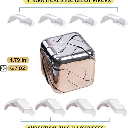 Metal-Puzzles Brain-Teaser 3D-Toys: Fidget-Toys Cool-Gadgets-Stuff Square-Cube-Box Puzzle-Toy ADHD Tools Stress Relief Gift for Kid Children Teen Adult Office Home School Christmas