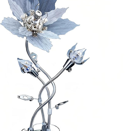 ZUNPINSPACE 3D Flower Puzzle Metal Model Kit, 3D Metal Puzzle Adult, 3D Mechanical Model，Brain Teaser Puzzles DIY Assembling Flower for Stress Relief - Exquisite Gifts for Teenagers and Adults