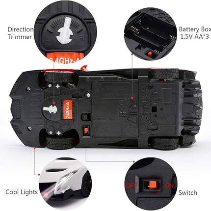 QUN FENG Remote Control RC CAR Racing Cars Compatible with Lamborghini Veneno Officially Licensed 1:24 Toy RC Cars Model Vehicle for Boys 6,7,8 Years Old,White