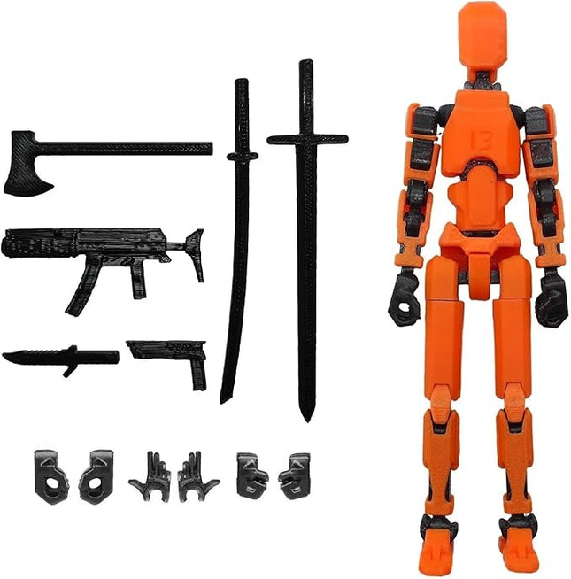 Assembly Completed T13 Action Figure, Titan 13 3D Printed Action Figure, 3D Printed Titan13, Assembled Dummy 13 Lucky 13 Toy Figure