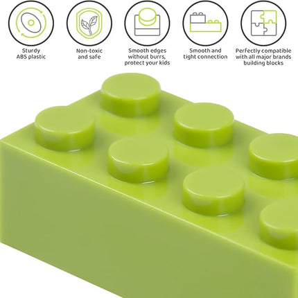 1100 Pieces Building Bricks, Compatible with Lego Classic Building Blocks Bulk with Baseplates, Doors Windows and Wheels, STEM Creative Construction Toys for 6 7 8 9 10 11 12 Year Old