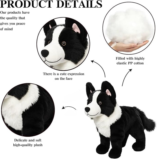 Border Collie Stuffed Animal – Cute Border Collie Plush Toy for Kids & Adults – Birthday Surprise Present & Room Decor –A Cuddly Companion for Everyday hugs and Bedtime