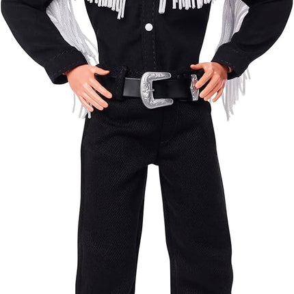 Barbie The Movie Collectible Ken Doll Wearing Black and White Western Outfit (Exclusive)