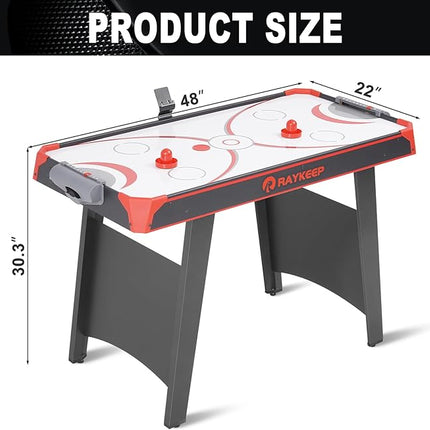 Air Hockey Table, Indoor Hockey Arcade Game Table w/2 Pucks, 2 Pushers, LED Scoreboard, Powerful 12V Motor, Perfect for Adults and Kids, Game Room, Home, Office