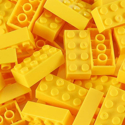 320 Pieces 2x4 Yellow Bricks Building Blocks Creative Play Set Classic Basic Parts Toy Accessories Combine with 3001 Major Brick Brands (Yellow)