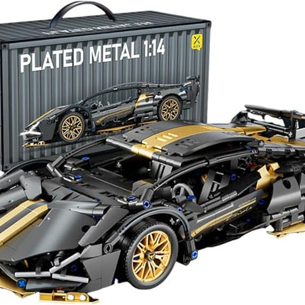 Sport Race Car Building Block Sets for Adults,Black Technical Racing Supercar Toys Kits Collectible 1:14 MOC Model Construction Birthday Gifts for Boys Men Teens Age 8+, 8-12 12-16,14+