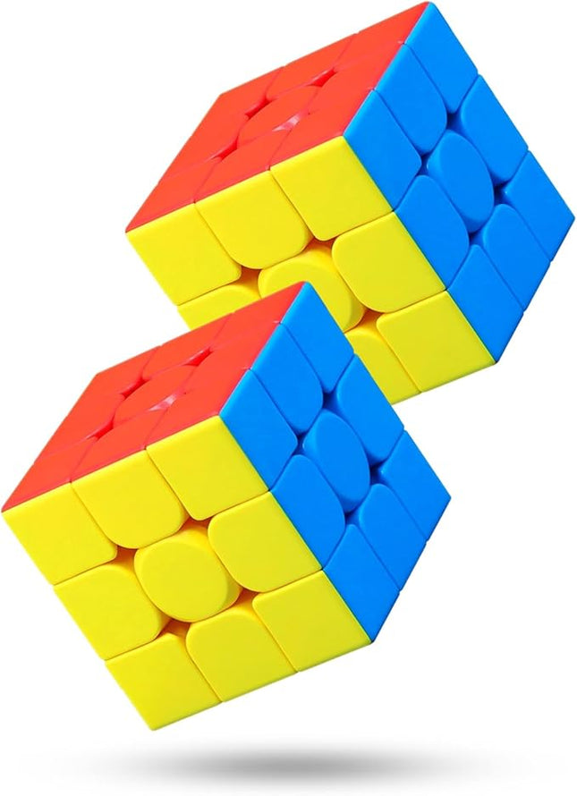 CFMOUR 2 Pack 3x3 Speed Cube Set - Moyu Meilong 3C, Stickerless Magic Cubes Bundle 3x3x3- Fast Smooth Turning Vivid Colour Puzzle Game Brain Toy for Kids and Adult