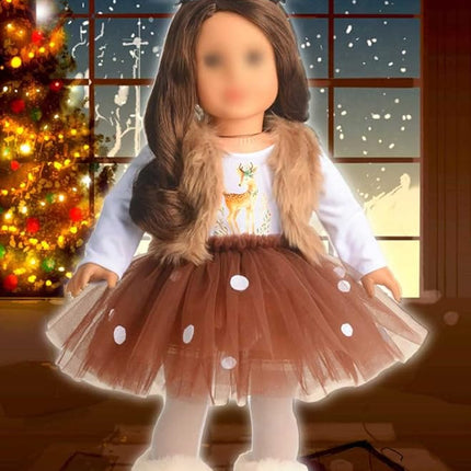18 Inches Doll Clothes Christmas Deer Costume Tutu Dress fits 18 Inch Doll