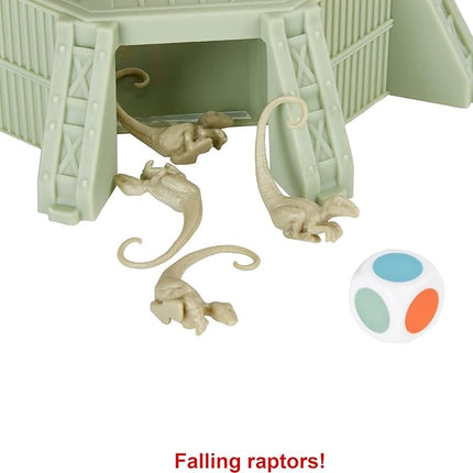 Mattel Games Jurassic World Dominion KerPlunk! Raptors Game with Tower, Sticks and Toy Velociraptor Dinosaurs, Toy and Collectible