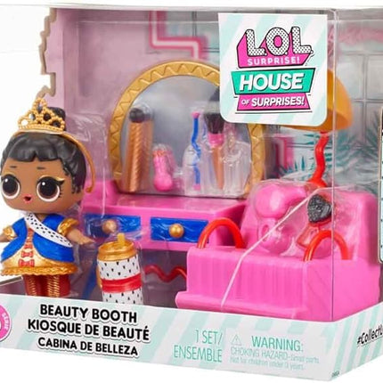 L.O.L. Surprise! OMG House of Surprises Beauty Booth Playset with Her Majesty Collectible Doll and 8 Surprises, Dollhouse Accessories, Holiday Toy, Great Gift for Kids Ages 4 5 6+ Years & Collectors