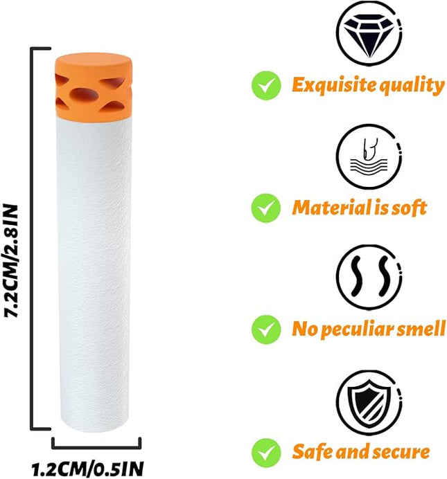 EKIND 100 Pcs Waffles Darts Refill Pack Foam Bullet Compatible for NERF N-Strike Series Blaster (Glow at Dark, White)