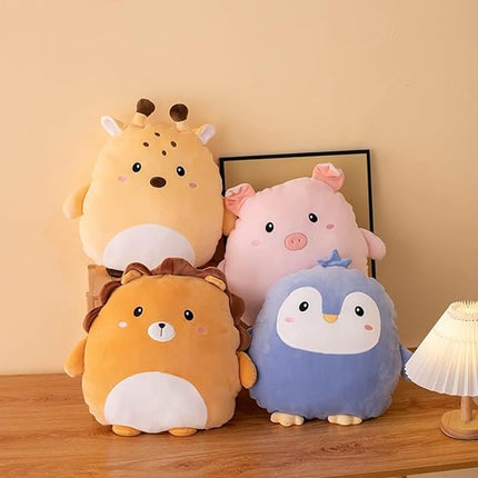 Soft Flat Lion Plush Hugging Pillow Cute Brown Lion Stuffed Animal Plushies Toys Kids Anime Cushion for Birthday, Valentine's Day, Christmas...12 Inch