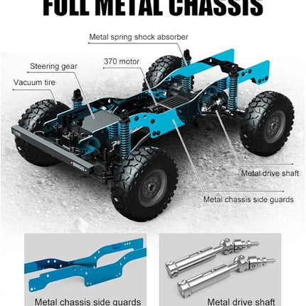 The perseids RC Truck RC Rock Crawler 1/12 Full Scale 4WD Remote Control Car Racing Vehicle Semi Truck and Trailer, 20km/h Offroad RC Truck RTR Climb Model Toys Hobby Grade RC Crawler with Metal