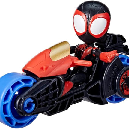 Spidey and His Amazing Friends Miles Morales Action Figure with Toy Motorcycle, Preschool Toys, Ages 3 and Up