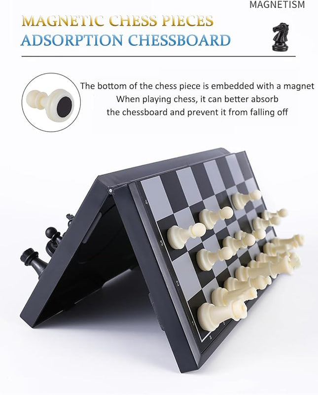 Chess Sets Magnetic Board Games - 11.8 Inches Travel Chess Board, Foldable & Portable Gifts Classic 2-Player Strategy Family Games Educational Toys for Teens and Adults
