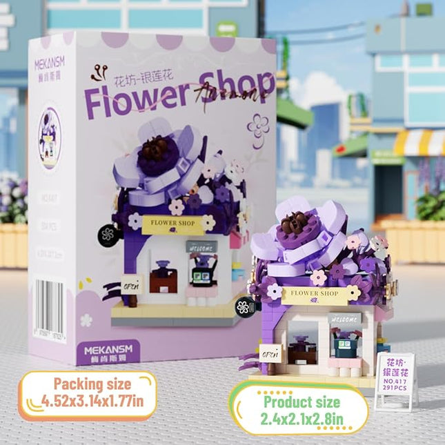 Anemones Mini Flower Shop Building Toy Street City Store View Micro House Toys Festival Blocks Set for Home Decor Gifts