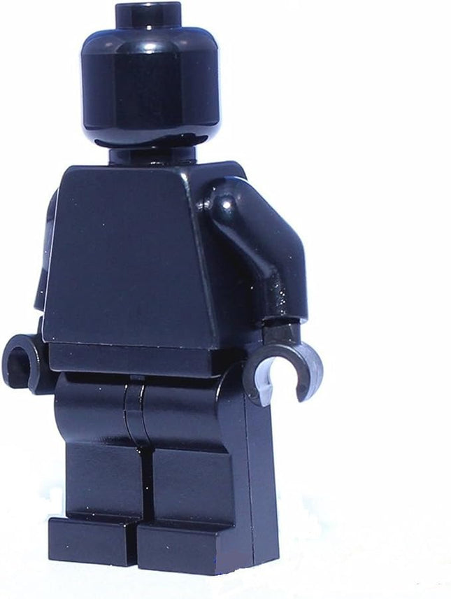LEGO Minifigure Plain All Black Monochrome Head Torso Arms Hands Legs Body