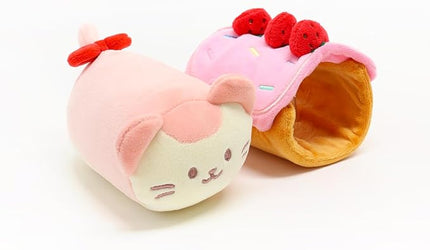 Anirollz Kittiroll Plush in Roll Cake Outfitz – Kawaii Stuffed Animal with Removable Costume – Cute Squishy Plush Toy Gift for Girls & Kids