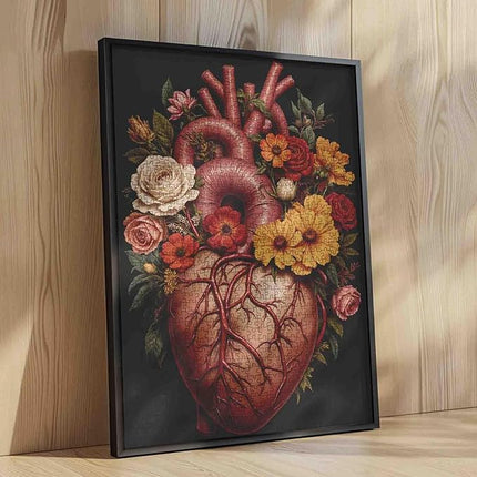 Human Organ Jigsaw Puzzles 1000 Pieces for Adults, Families (Men Heart,Flowers,Tropical Plants) Pieces Fit Together Perfectly 19.7''x27.6''inch Body Anatomy Frameable Magic Puzzle Art（Colorful）
