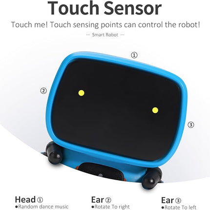 GILOBABY Interactive Talking Robot for Boys, Smart Toy with Touch Sensor & Voice Control, Record & Repeat Mode, Dancing, Singing, Educational Gift for 3 4 5 6 7 Year Old Kids (Blue)