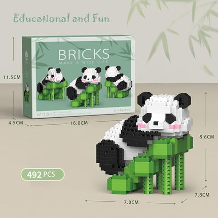 Mini Building Blocks 3D Building Toy Panda, Mini Blocks Building Sets, Ideal Gift for Birthdays, Christmas (6 Sets with 2502 PCS)