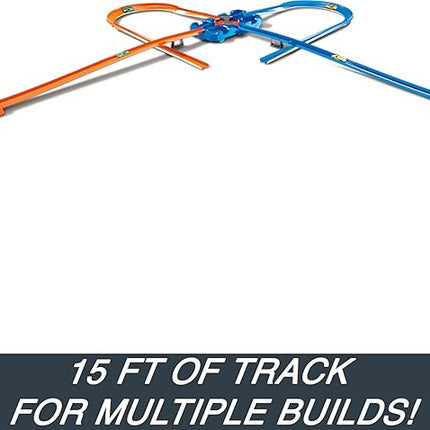Hot Wheels Toy Car Track Builder Playset, Deluxe Stunt Box with 25 Component Parts & 1:64 Scale Vehicle (Amazon Exclusive)