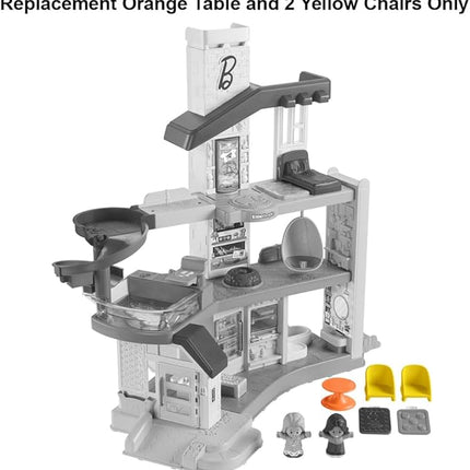 Replacement Parts for Fisher-Price Little People Barbie Little Dreamhouse HCF61 - Replacement Orange Table and 2 Yellow Chairs