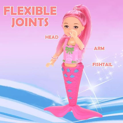 12 Pack Mermaid Dolls Pretend Playset - 6" Mini Figures Toy Bundle Set with Removable Accessories - Ideal for Kids, Girls, Party Favors and Imaginative Playtime