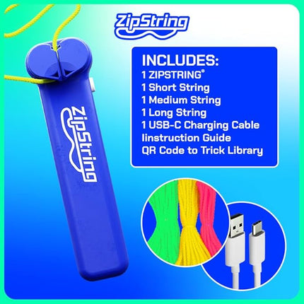 ZipString Original - As Seen on Shark Tank - Classic Rope Launcher Toy, Perfect for Kids & Adults - Fly a String Loop in The Air for Endless Tricks & Fun, Wonderment Awaits, Bold Blue
