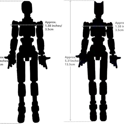 T13 Action Figures (Grow in The Dark Blue) Titan 13 Action Figures 3D Action Figure Set Already Assembled Dummy 13 Nova T-13 Robot 3D Printed Multi-Jointed Movable Toy(Blue Orange+Blue White)