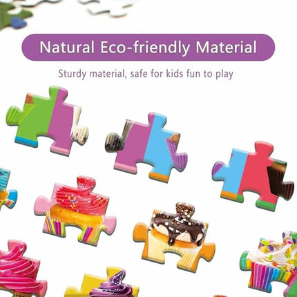 100 Piece Donuts Jigsaw Puzzle for Kids Teens Age 4-8 Gift Family Time (Cupcakes)