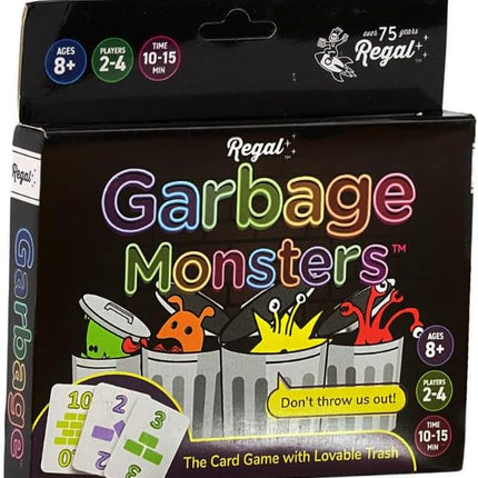Regal Games Garbage Monsters Card Game Set for Kids, Teens & Adults - 2-4 Player Fun Family Games - Travel Playing Cards (16 Garbage Monsters Cards)