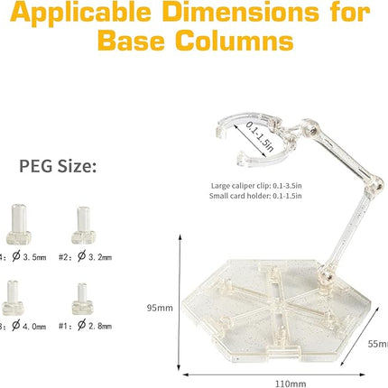 DDUNG Action Figure Stand, Versatile and Sturdy Display Holder Base ,for 6-8 inch Models, Compatible with Mafex Figma, Gundam 1/44 Toys, Marvel, Star Wars Figures and More(2 Pcs)