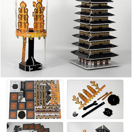 3D Puzzle Set of Korean Cultural Heritage - Easy Assembly, No Tools Needed - Decorative Models of Korean Landmarks (Set 4)