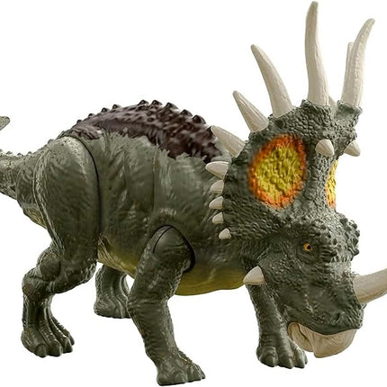 Jurassic World Fierce Force Styracosaurus Camp Cretaceous Authentic Dinosaur Strike Motion Action Figure, Movable Joints, Gift 3 Years & Older