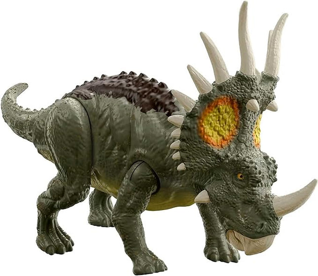 Jurassic World Fierce Force Styracosaurus Camp Cretaceous Authentic Dinosaur Strike Motion Action Figure, Movable Joints, Gift 3 Years & Older