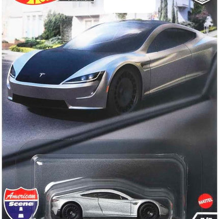 Hot Wheels Tesla Roadster Safari Vehicle for 3 Kids Years Old & Up, Premium Collection of Car Culture 1:64 Scale Vehicles