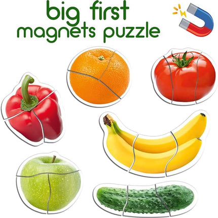 Fruits & Vegetables Magnetic Puzzles for Kids - Fridge Magnets for Toddlers - Toddler Puzzle - Travel Toys for Children - Magnetic Travel Games Baby Toys - Magnets for Preschooler