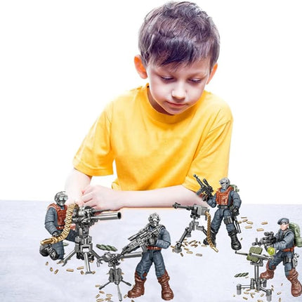 YEIBOBO ! Army Men Set SWAT Team Military Action Figures Mini Soldier Model Toys and Gear Accessories for Kids 6+ (Defence SWAT XJ-9920)