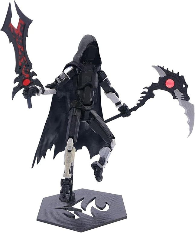 T13 Action Figure (Assembly Completed) Titan 13 Dummy 13 Action Figure Robot 13 Dummy 13 Figure 3D Printed Articulated Multi-Jointed Movable Robot Model (Grim Reaper-Gray)