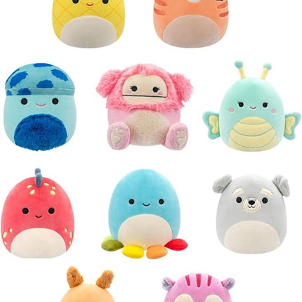 Squishmallows Original 5-Inch Plush 10-Pack - Gigi Tabby Cat, Dolan Dino, Brina Bigfoot, Maui Pineapple, Amal Moth, and More - Ultrasoft Official Jazwares Plush