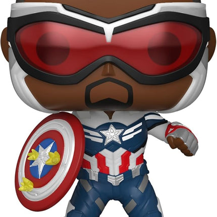 Funko Pop! Marvel: Year of The Shield - Captain America (Sam Wilson) with Shield, Amazon Exclusive