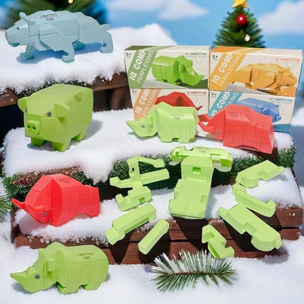 Lynette's Toys Lenged of Zanghai Tranditional Chinese LUBAN Lock 3D Puzzle Animal - Creative Interlocking Toy,Brain Teaser for Kids Aged 6+ Toy, Brain Bolt, Montessori (Leopard)