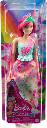 Barbie Dreamtopia Royal Fashion Doll with Dark-Pink Hair & Sparkly Bodice Wearing Removable Skirt, Shoes & Headband Accessory