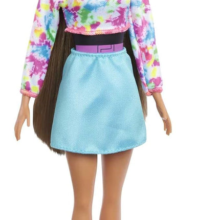 Barbie Color Reveal Totally Neon Fashions Doll with Blue-Streaked Brunette Hair & 25 Surprises Including Color Change, Gift for Kids
