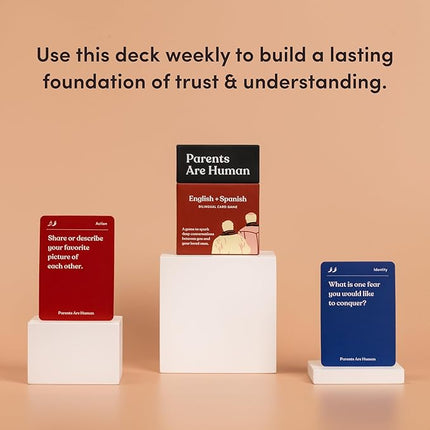 Parents Are Human, Relationship Cards, Get to Know Each Other Better, Parents, Families, Teens & Kids Relationship Building, Light & Deep Questions, 70 Questions & Activity Cards, English + Spanish